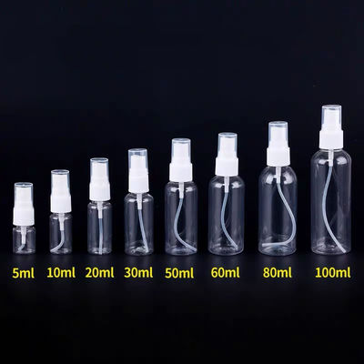 Refillable स्पष्ट प्लास्टिक स्प्रे पंप बोतल, Skincare पानी के लिए 50 मिलीलीटर पंप स्प्रे बोतल
